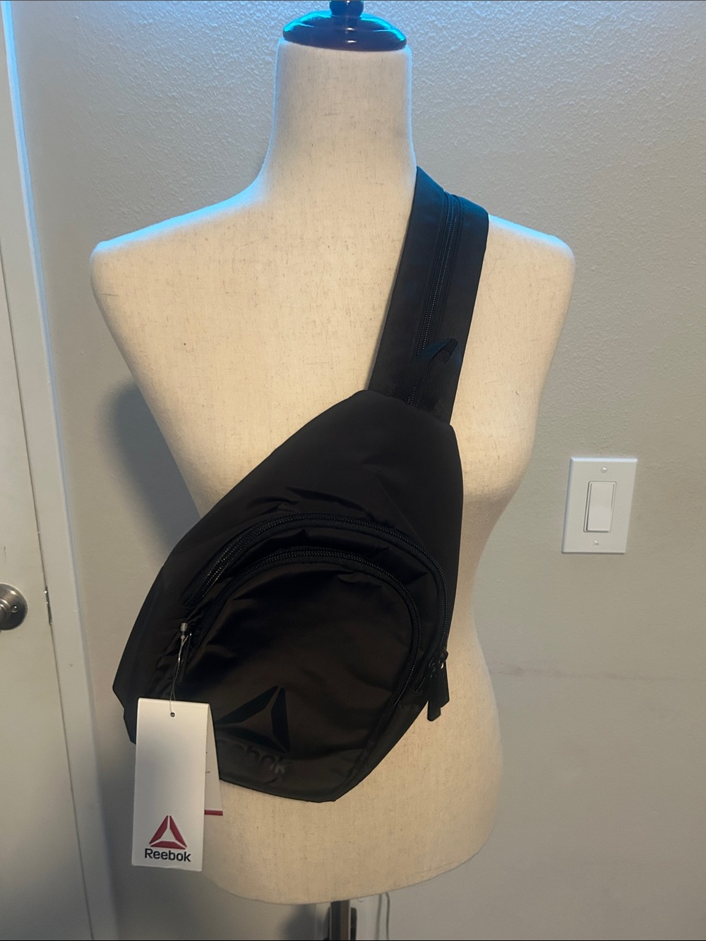 Reebok Black Sling Belt Bag with Logo